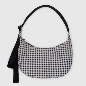 Baggu Medium Crescent Bag - Black & White Gingham